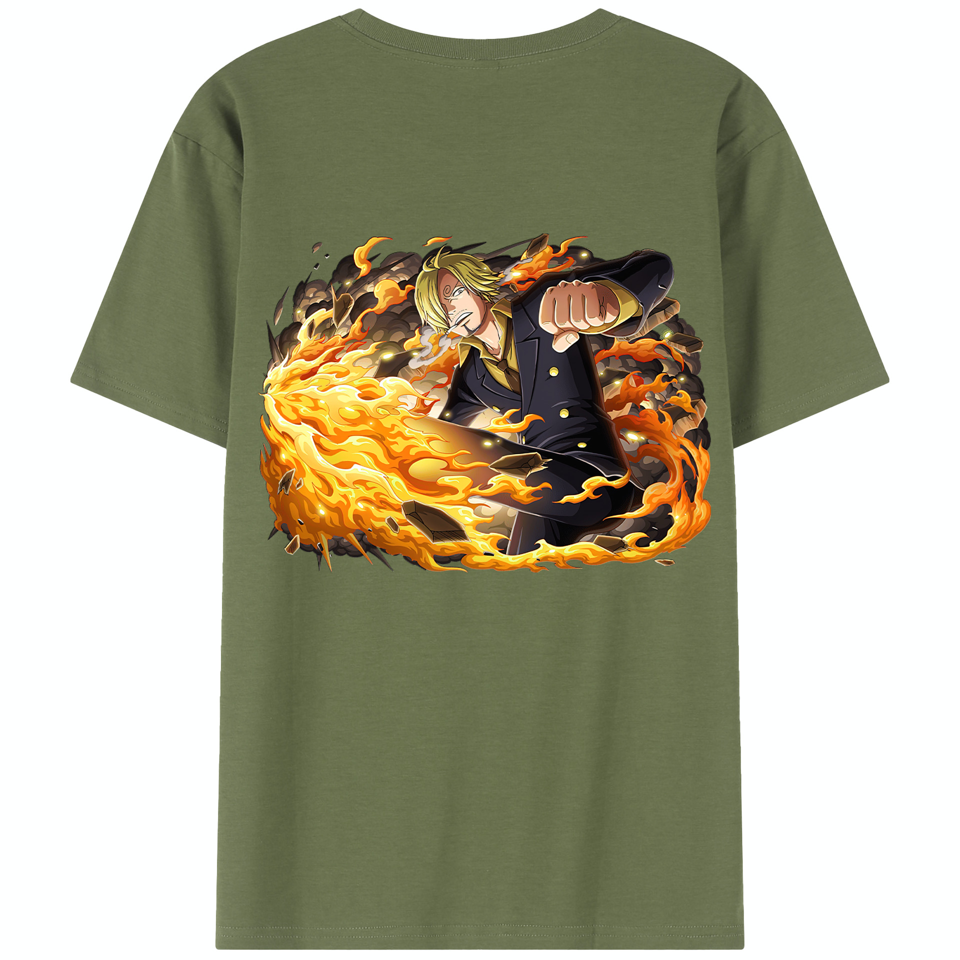 ワンピース サンジ ONE PIECE Sanji 綿100％半袖Tシャツ（背面プリント）